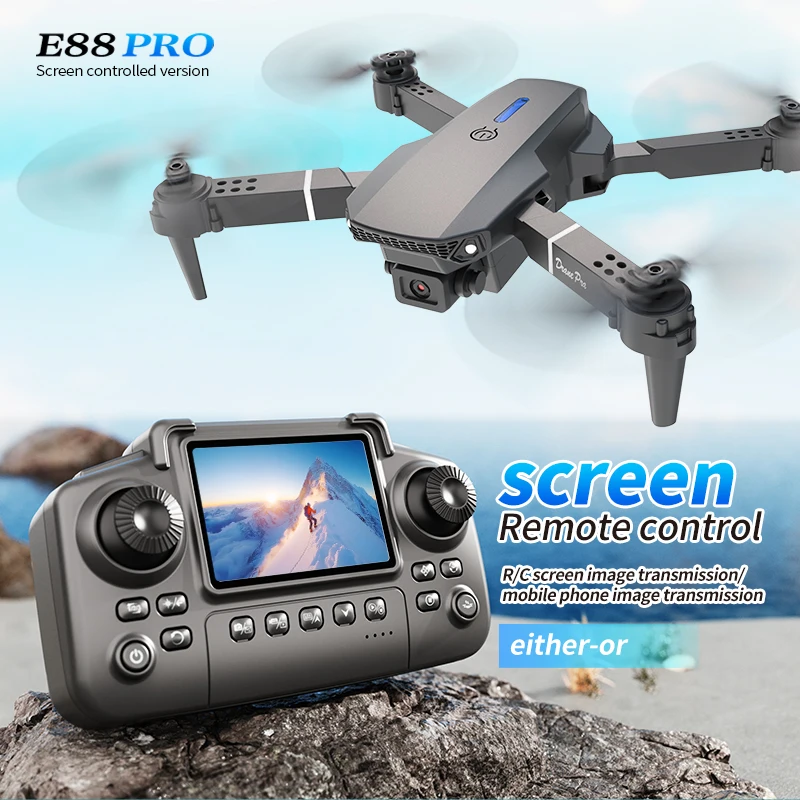 Drone Rc Foldable - Professionele E88 PRO Drone met scherm,