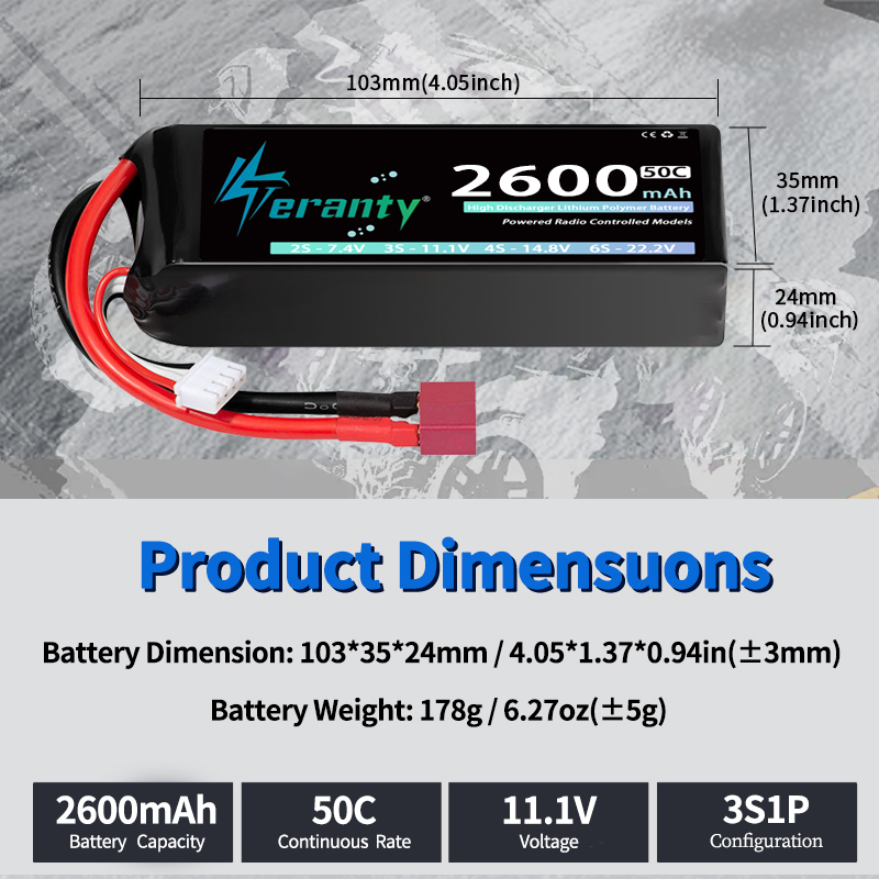 TERANTY 3S 2200/2400/2600mAh L - Drone Rc Boat recensie en prijs